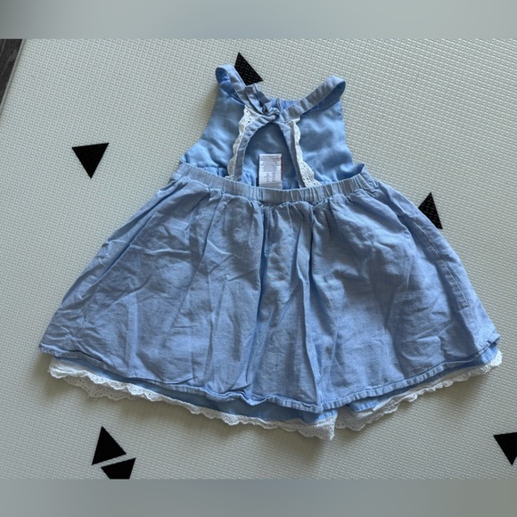 Dylan & Abby|Baby girl,toddler light blue cotton sundress,sleeveless in floral• - Picture 2 of 5